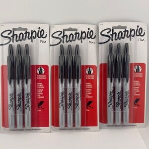 Sharpie Retractable Fine Point Black Permanent Markers